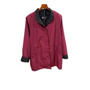 Vtg 90s Totes Womens XL Rain Jacket Purple Removable Fleece Lining Grannycore